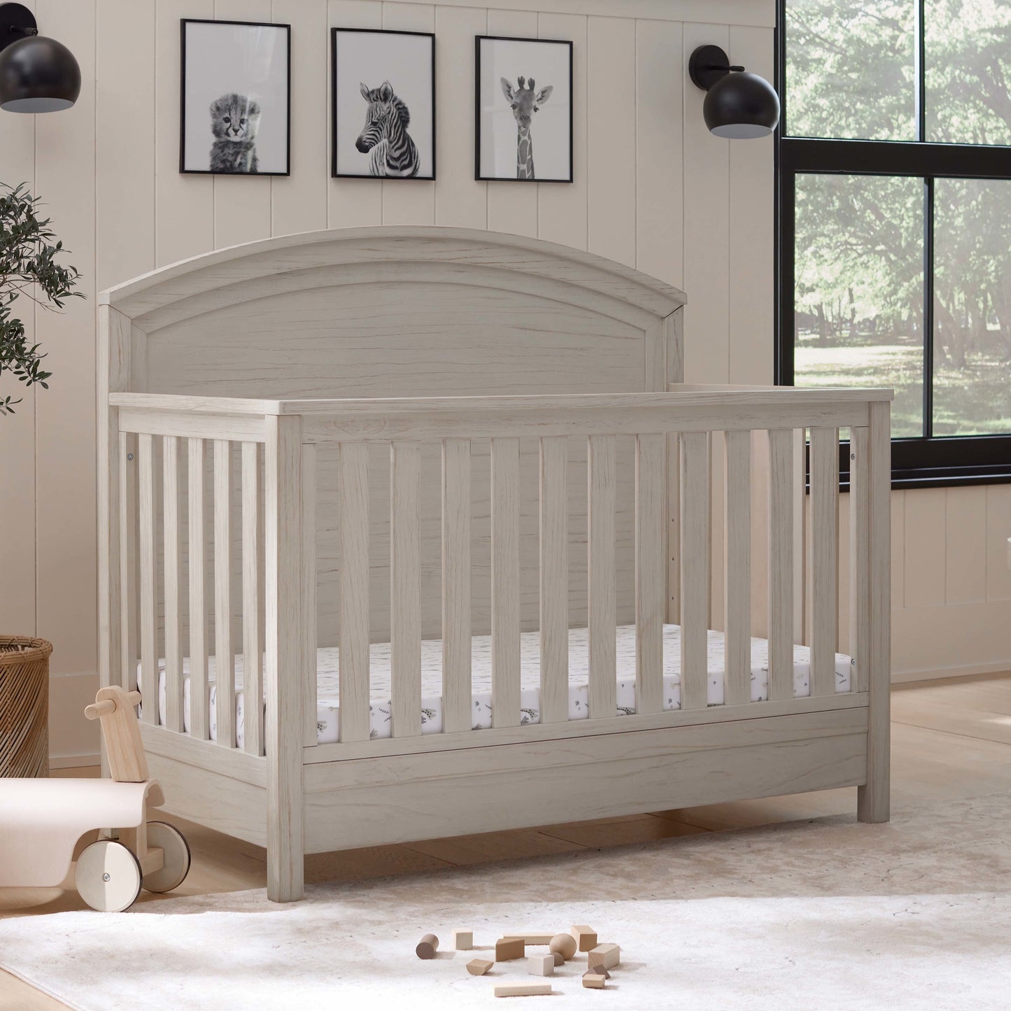 MONOGRAM BY NAMESAKE HEMSTED 4-IN-1 CONVERTIBLE CRIB WALNUT DRIFTWOOD