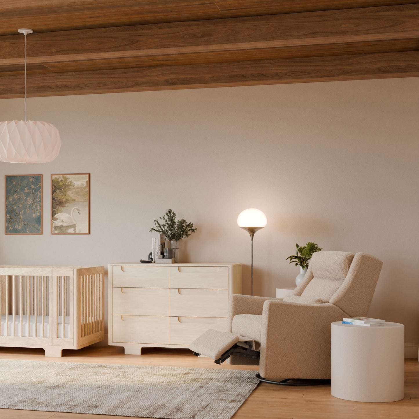 Kiwi Plus Power Glider Recliner w/ Power Headrest in Performance Beach Eco-Weave