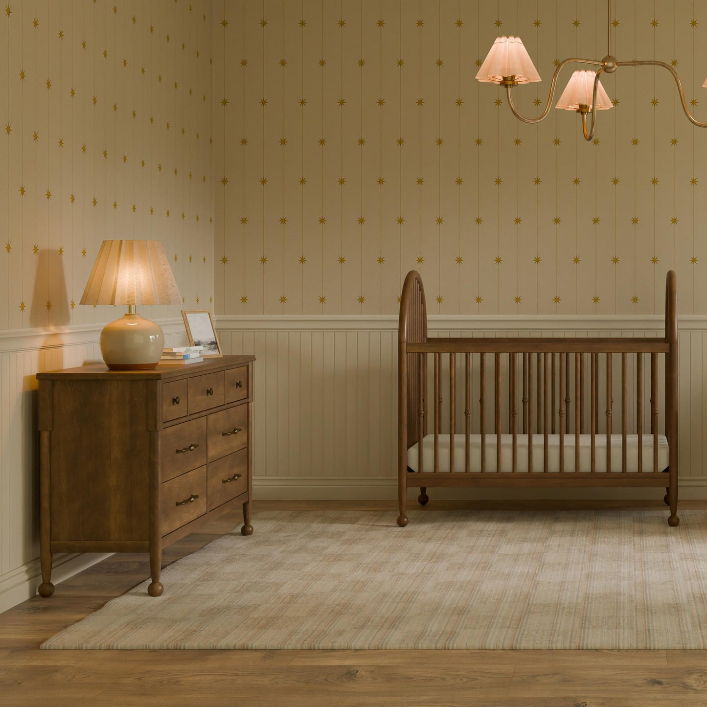 Alouette 3-in-1 Convertible Spindle Crib in Washed Pine