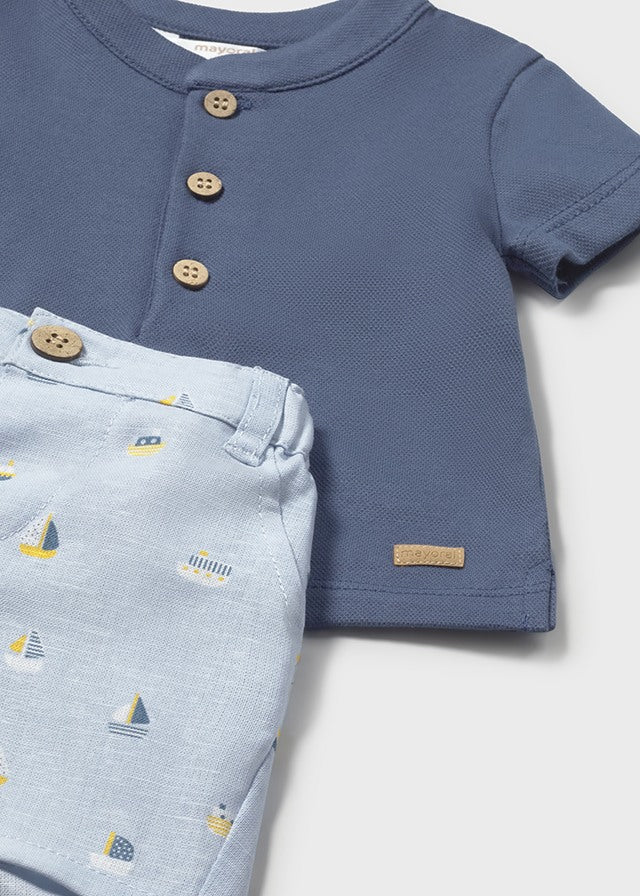 MAYORAL BOY PRINTED SHORTS AND POLO SET