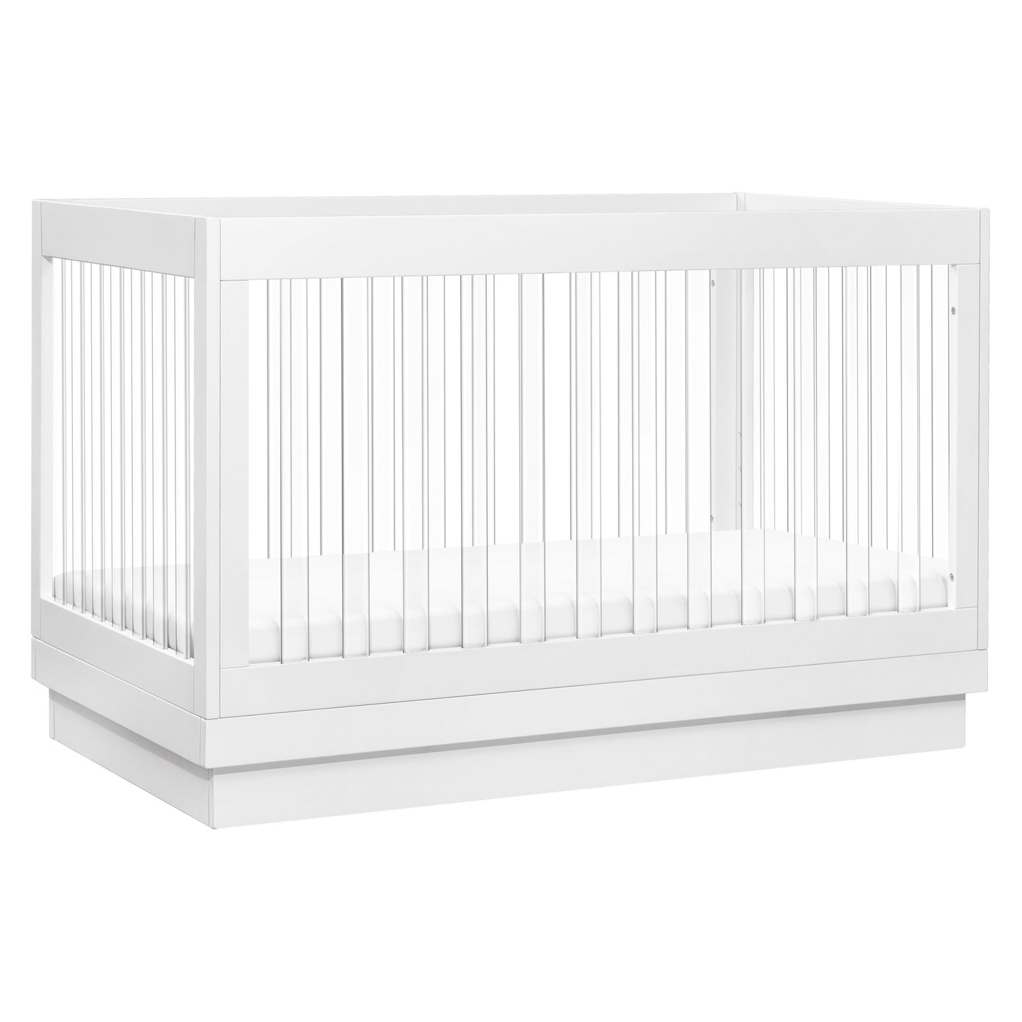 BABYLETTO HARLOW ACRYLIC 3-IN-1 CONVERTIBLE CRIB WITH TODDLER BED CONVERSION KIT