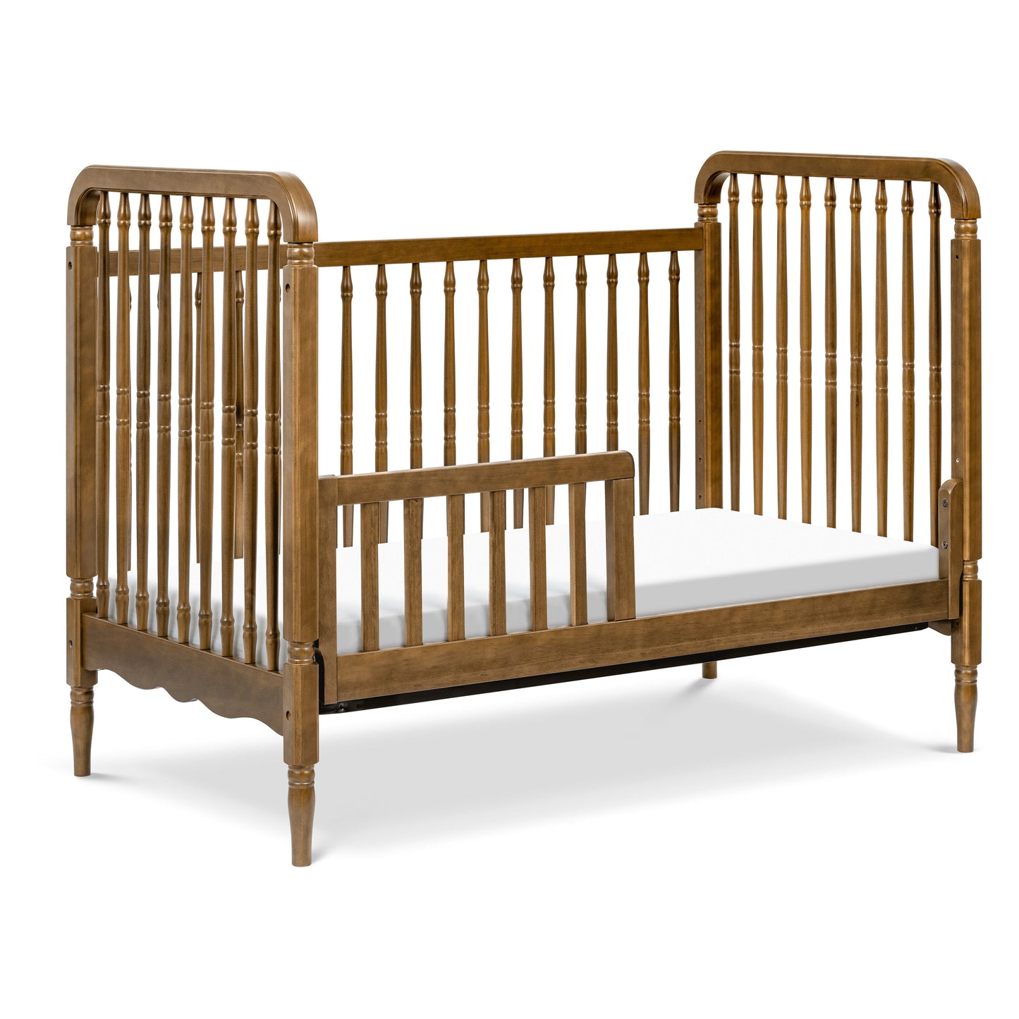 Liberty 3-in-1 Convertible Spindle Crib w/Toddler Bed Conversion Kit in Dusty Rose