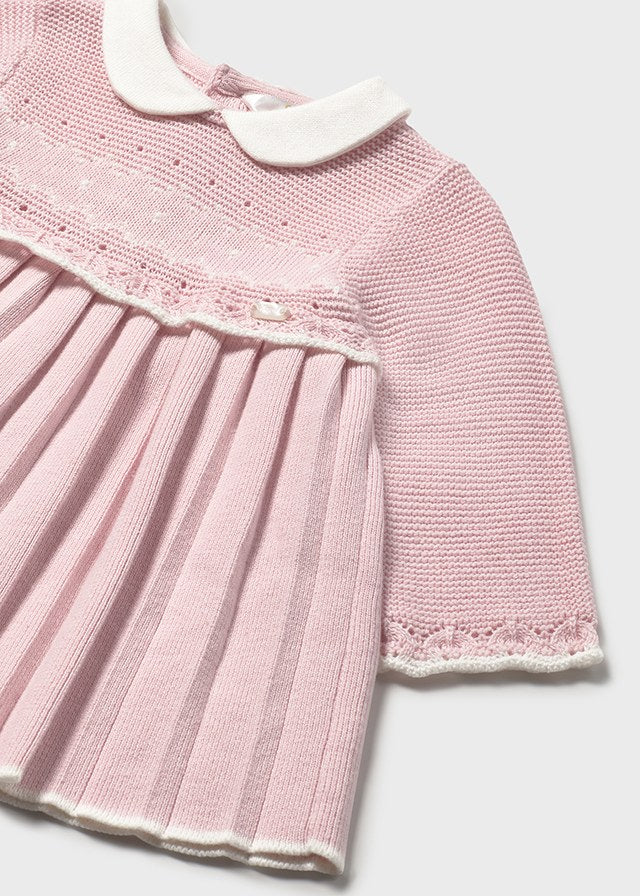 Mayoral Baby Knit Dress | Pink 2-4M Mayoral Baby Knit Dress | Pink 2-4M