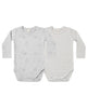 QUINCY MAE JERSEY BODYSUIT, 2 PACK SQUIRREL, CLOUD STRIPE