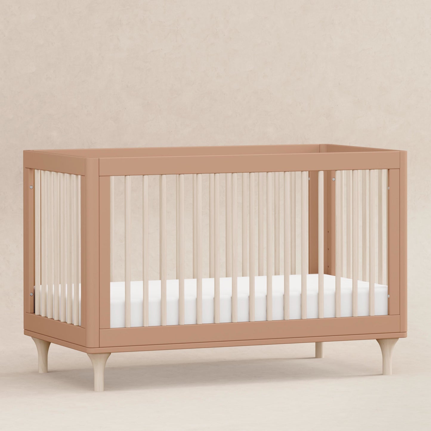Lolly 3-in-1 Convertible Crib w/Toddler Bed Conversion in Crimson/Natural
