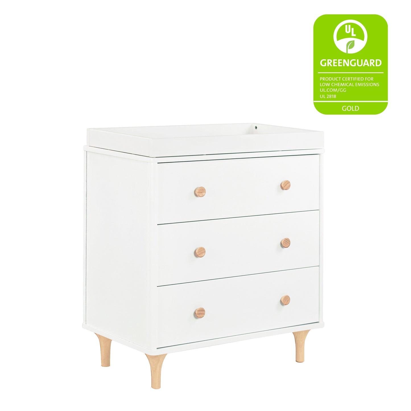 BABYLETTO LOLLY 3-DRAWER CHANGER DRESSER WITH REMOVABLE CHANGING TRAY