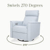 Willa Power Glider Recliner w/ adj. headrest & USB in Performance Grey Eco-Weave w/Light Wood Base