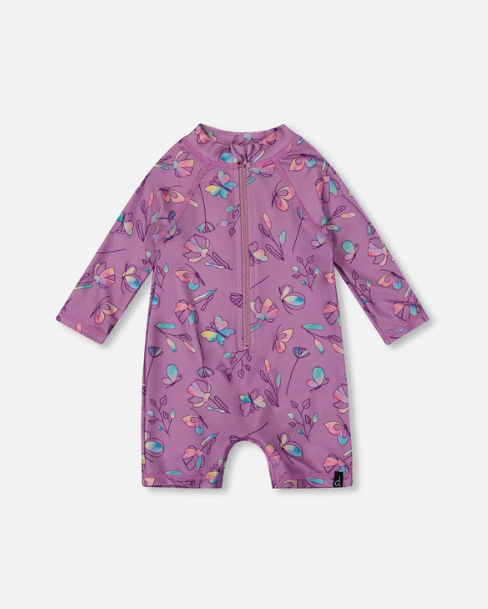 ONE PIECE LONG SLEEVE RASHGUARD BUTTERFIES