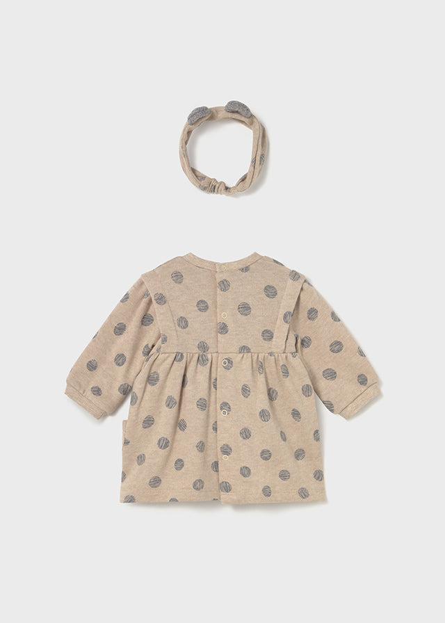 MAYORAL GIRL DRESS WITH HEADBAND CEREAL HEATHER