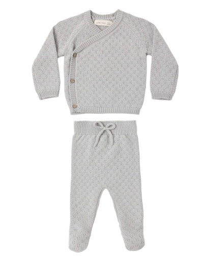 QUINCY MAE KNIT WRAP TOP + PANT SET CLOUD