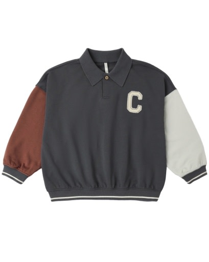 RYLEE + CRU COLLARED SWEATSHIRT COLOR BLOCK