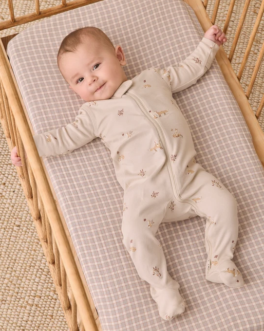 QUINCY MAE ZIP LONG SLEEVE SLEEPER FOOTIE FOX LAND