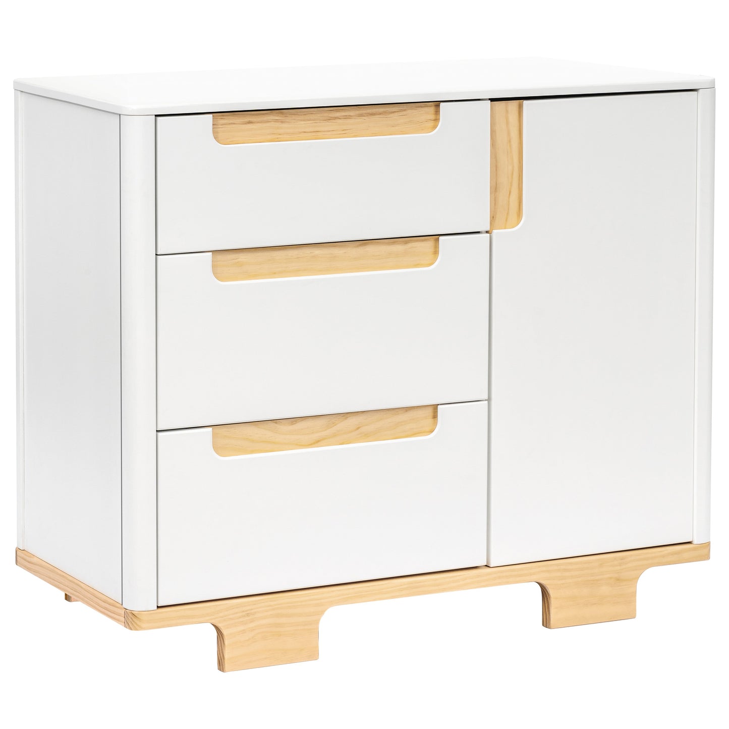 Yuzu 3-Drawer Changer Dresser in White/Natural