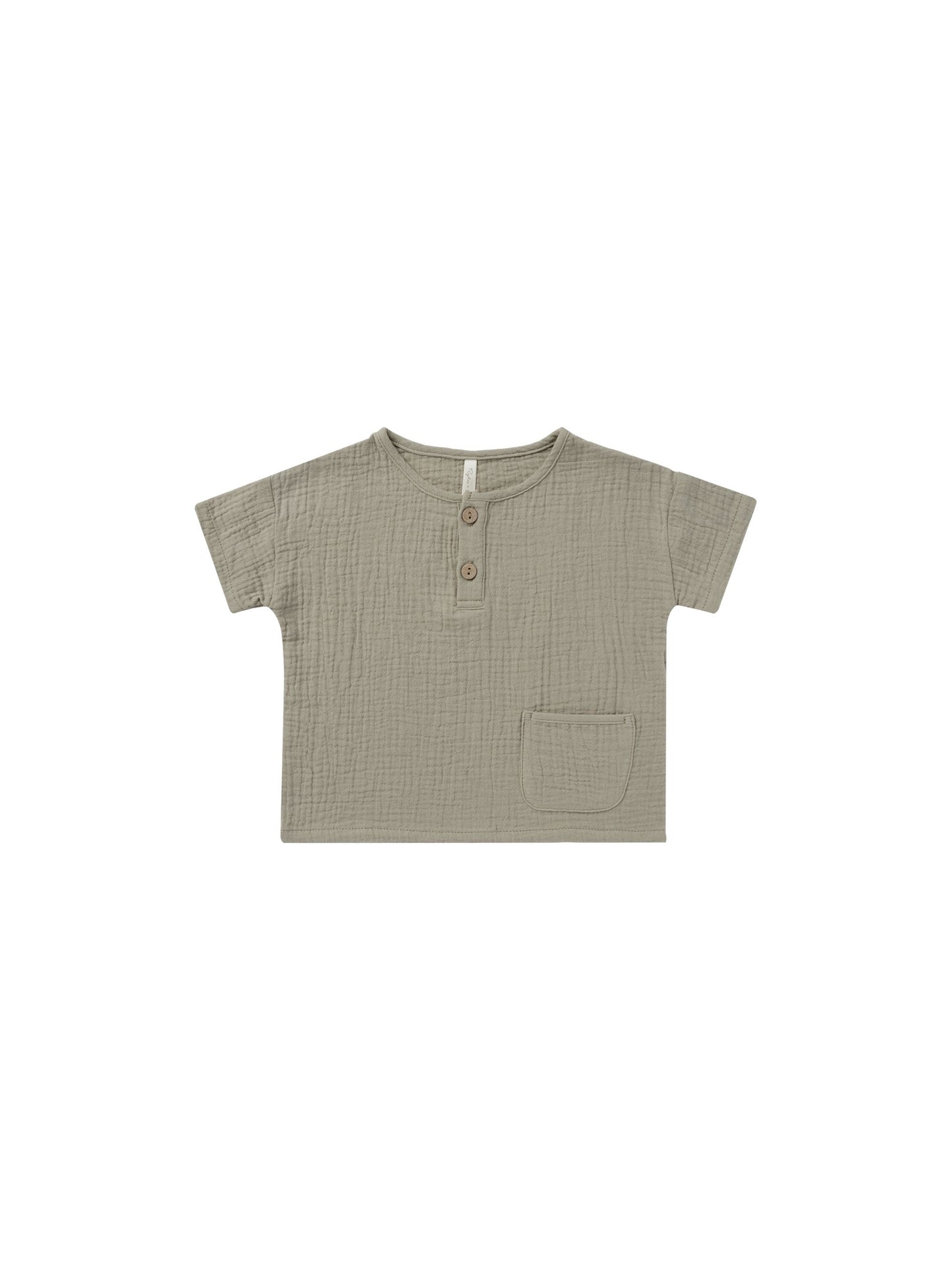 RYLEE + CRU WOVEN HENLEY TEE SAGE