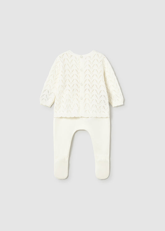 MAYORAL NEWBORN GIRL KNIT PANTS AND SWEATER SET