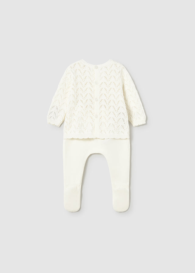 MAYORAL NEWBORN GIRL KNIT PANTS AND SWEATER SET