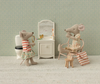 TOOTHBRUSH SET IN BAG, MOUSE- CORAL STRIPE