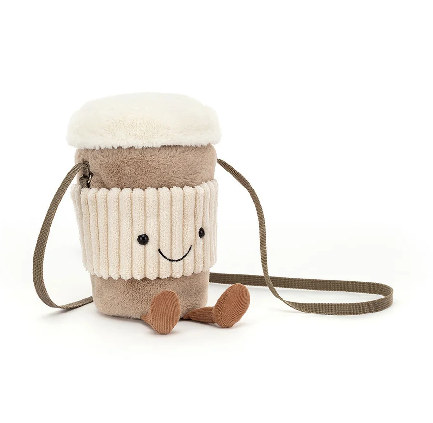 JELLYCAT AMUSEABLES PERKIE COFFEE SHOULDER BAG
