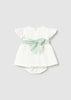 MAYORAL DRESS WITH FLORAL SASH AND BLOOMERS
