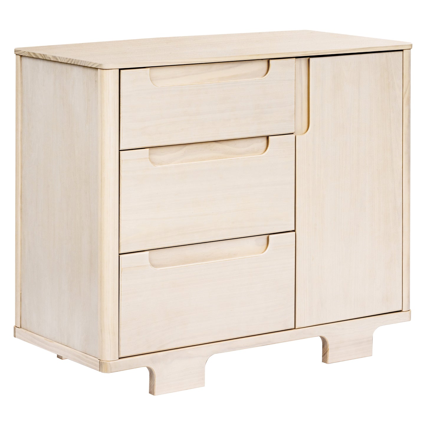 Yuzu 3-Drawer Changer Dresser in White/Natural