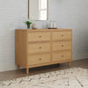 Marin with Cane 6 Drawer Assembled Dresser in Warm White and Honey Cane