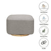 Kiwi Gliding Ottoman in Ivory Boucle w/ Gold Base