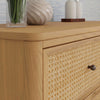 Marin with Cane 6 Drawer Assembled Dresser in Warm White and Honey Cane
