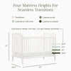Liberty 3-in-1 Convertible Spindle Crib w/Toddler Bed Conversion Kit in Dusty Rose