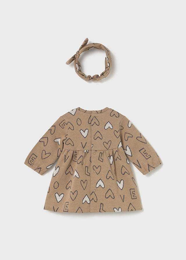 MAYORAL HEART JACQUARD DRESS WITH HEADBAND