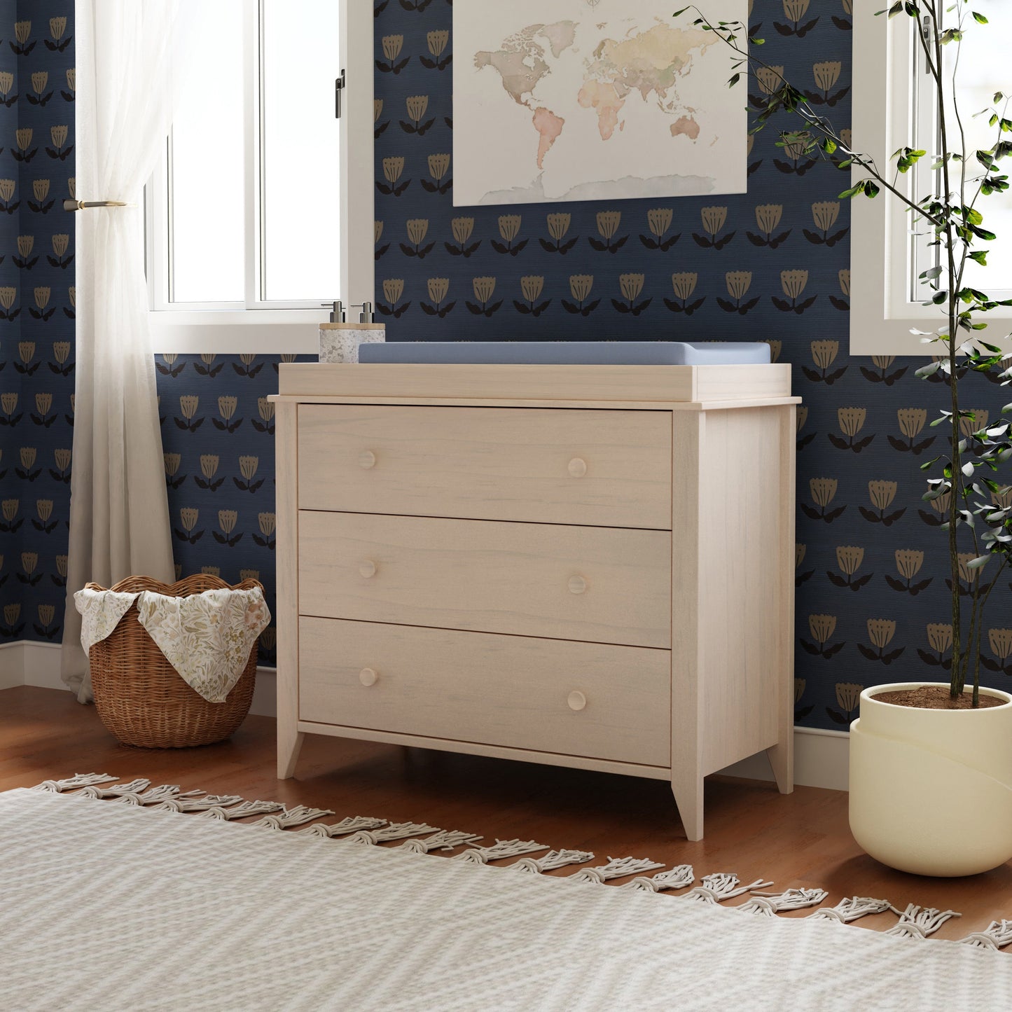 BABYLETTO SPROUT 3-DRAWER CHANGER DRESSER WITH REMOVABLE CHANGING TRAY