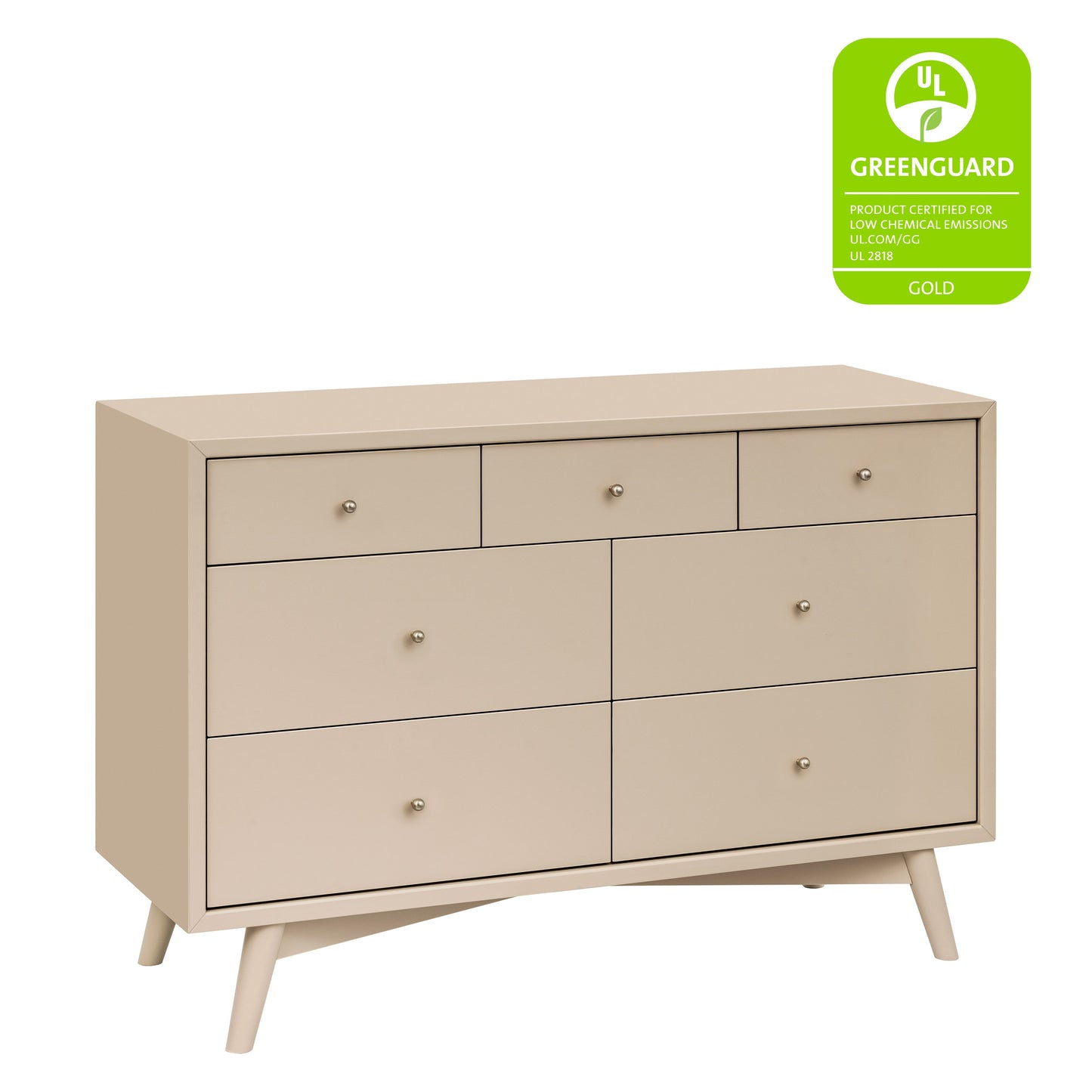 Palma 7-Drawer Double Dresser, Assembled in Warm White