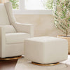 Kiwi Gliding Ottoman in Ivory Boucle w/ Gold Base