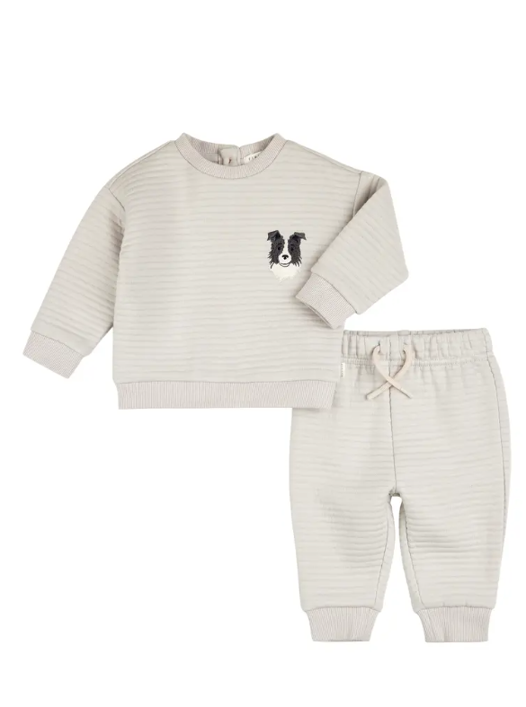 PETIT LEM LUNAR ROCK QUILTED OUTFIT SET