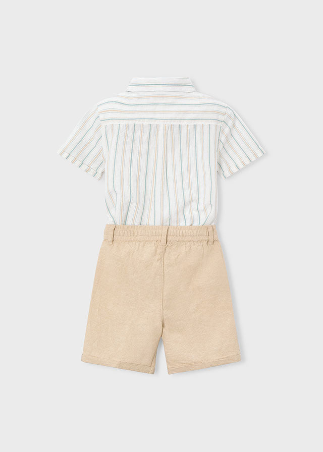 MAYORAL BOY LINEN SHORTS AND SHIRT SET