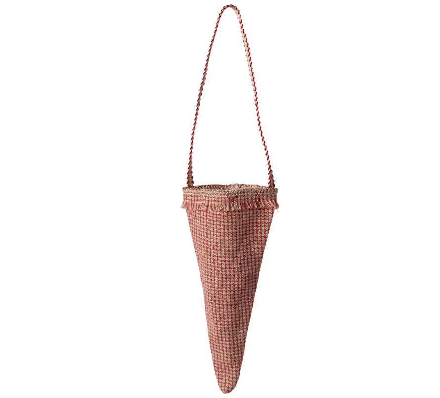 MAILEG CORNET ORNAMENT, CHECKER - RED