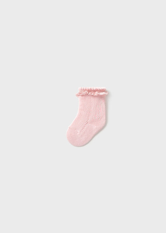 MAYORAL NEWBORN OPENWORK SOCKS - PINK