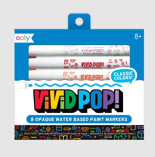VIVID POP! WATER BASED PAINT MARKERS - 8 COLORS