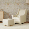 Kiwi Gliding Ottoman in Ivory Boucle w/ Gold Base