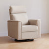 Willa Power Glider Recliner w/ adj. headrest & USB in Performance Grey Eco-Weave w/Light Wood Base
