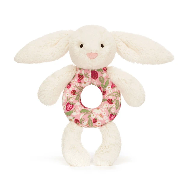 JELLYCAT BLOSSOM CREAM BUNNY BERRY RING RATTLE