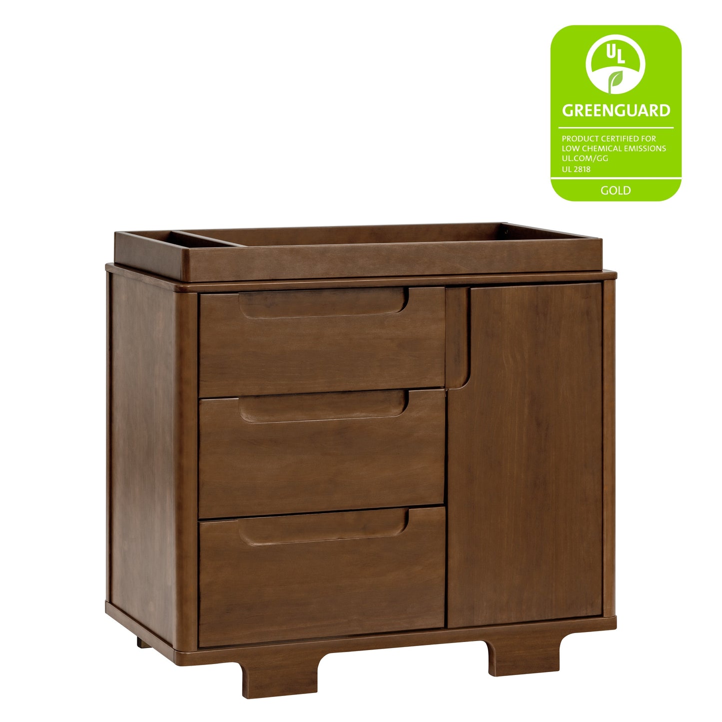 Yuzu 3-Drawer Changer Dresser in White/Natural