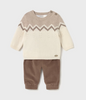 MAYORAL BOY PANTS AND SWEATER SET COCOA