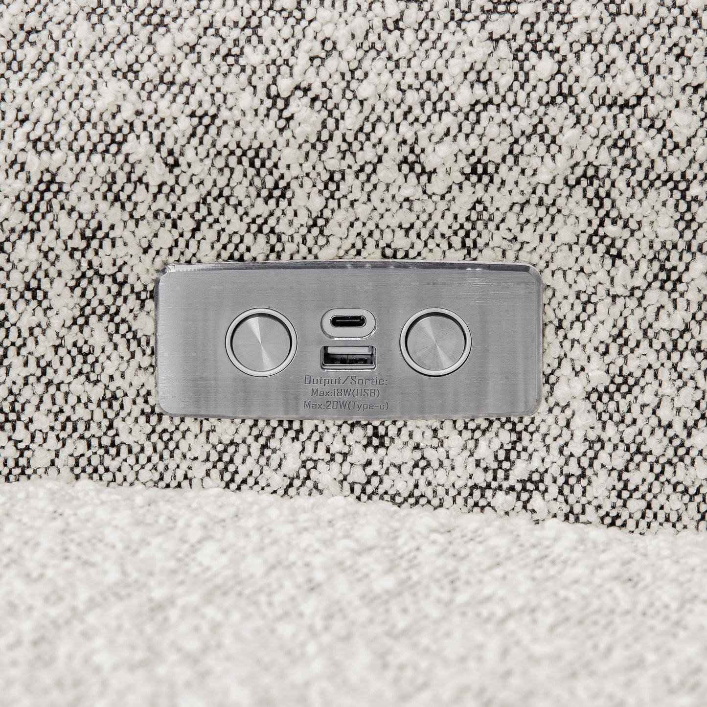 MONOGRAM BY NAMESAKE MONROE POWER RECLINER AND SWIVEL GLIDER IN BOUCLE Black White Boucle