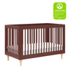 Lolly 3-in-1 Convertible Crib w/Toddler Bed Conversion in Crimson/Natural
