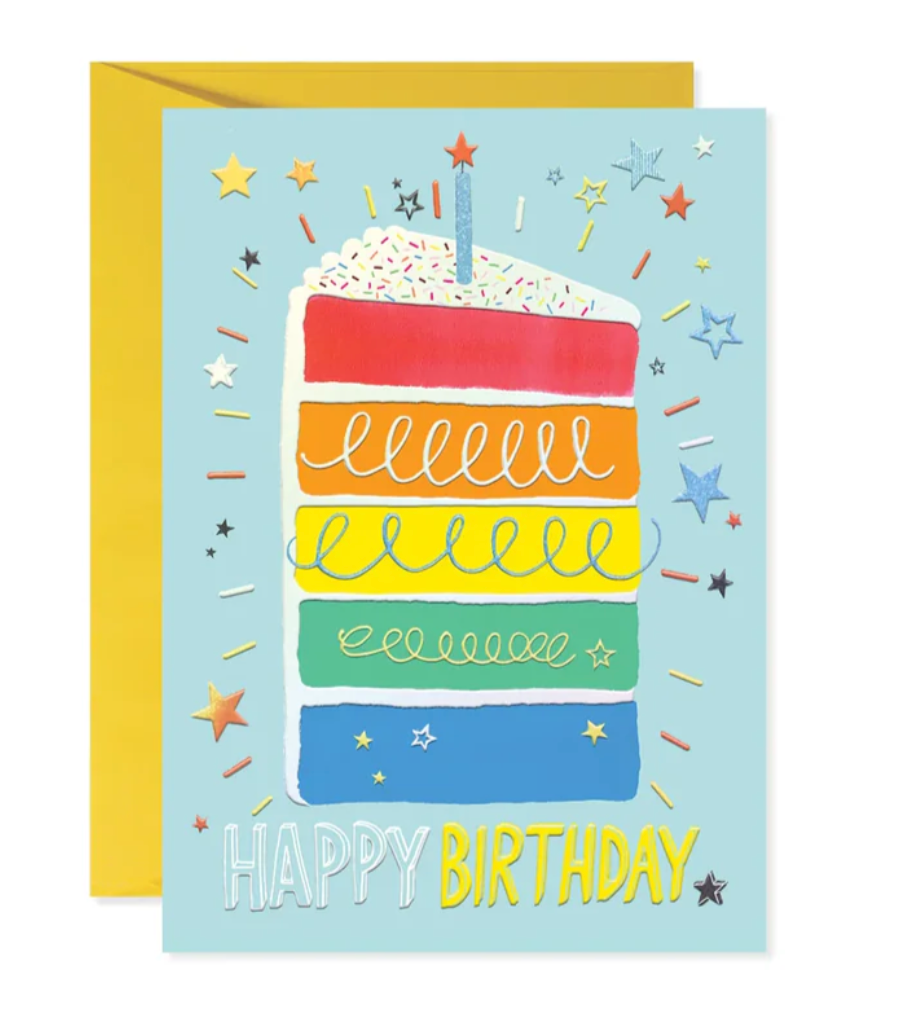 TREAT YOURSELF RAINBOW CAKE CARD