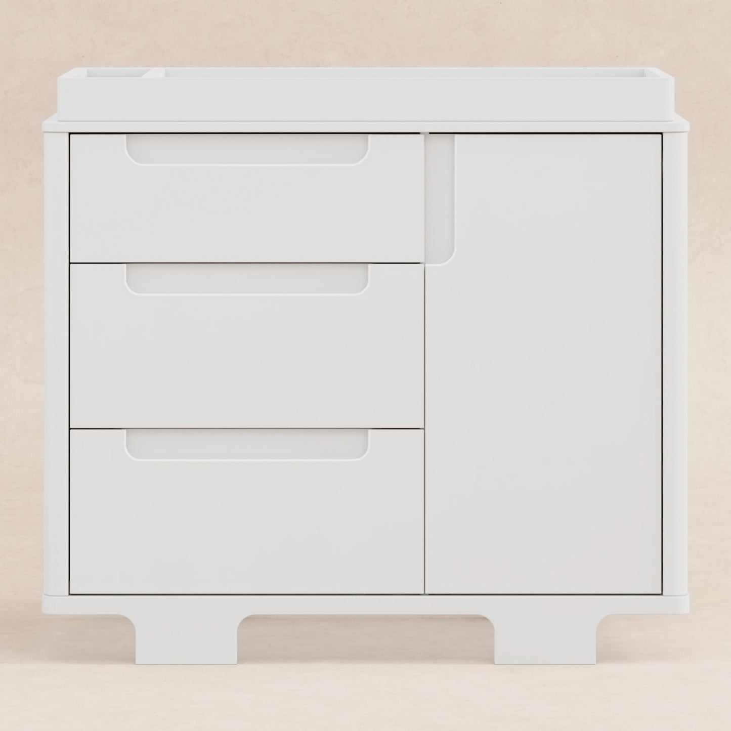 Yuzu 3-Drawer Changer Dresser in White/Natural