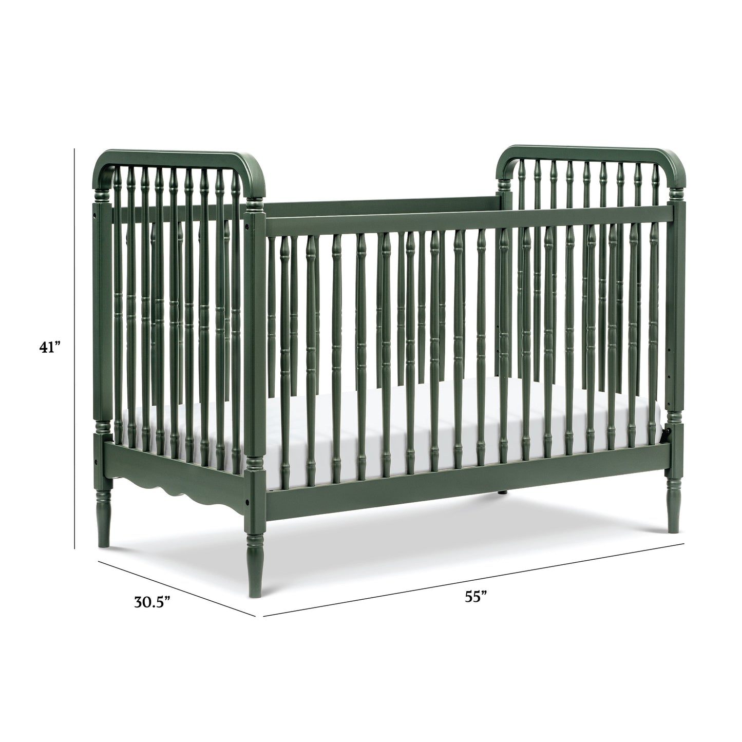 Liberty 3-in-1 Convertible Spindle Crib w/Toddler Bed Conversion Kit in Dusty Rose