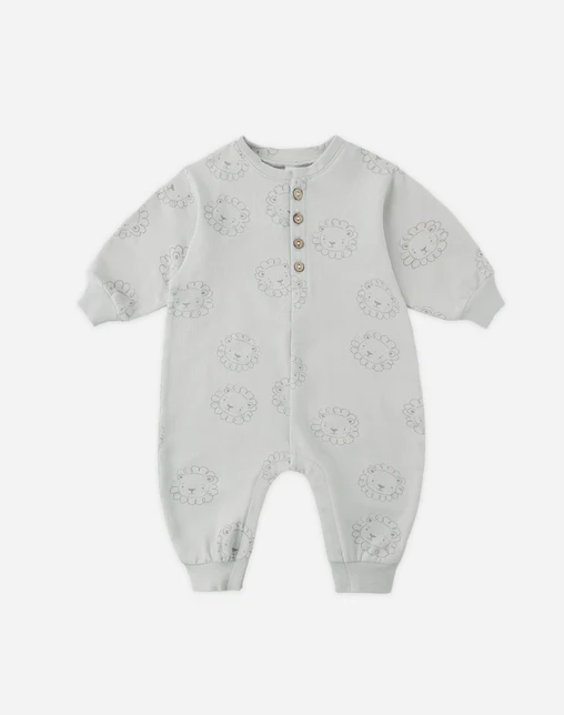 QUINCY MAE RELAXED FLEECE JUMPSUIT LIONS