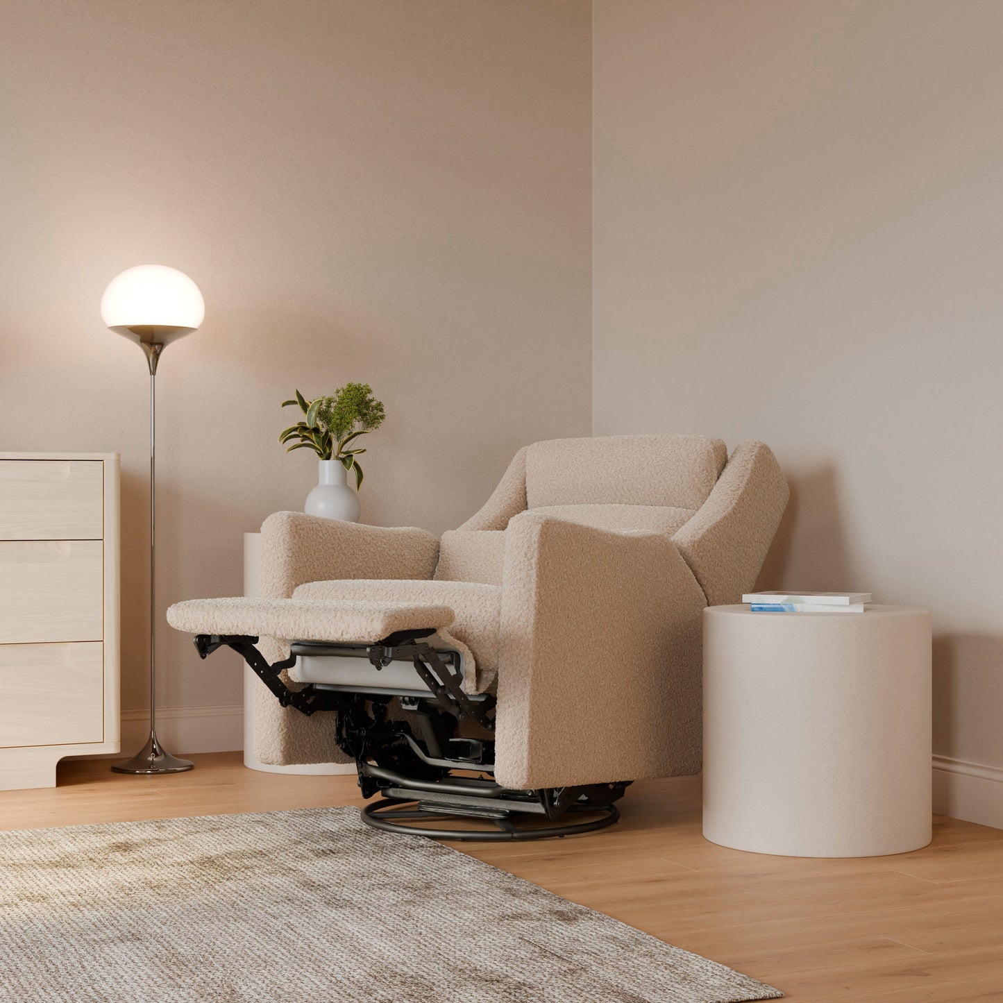 Kiwi Plus Power Glider Recliner w/ Power Headrest in Performance Beach Eco-Weave