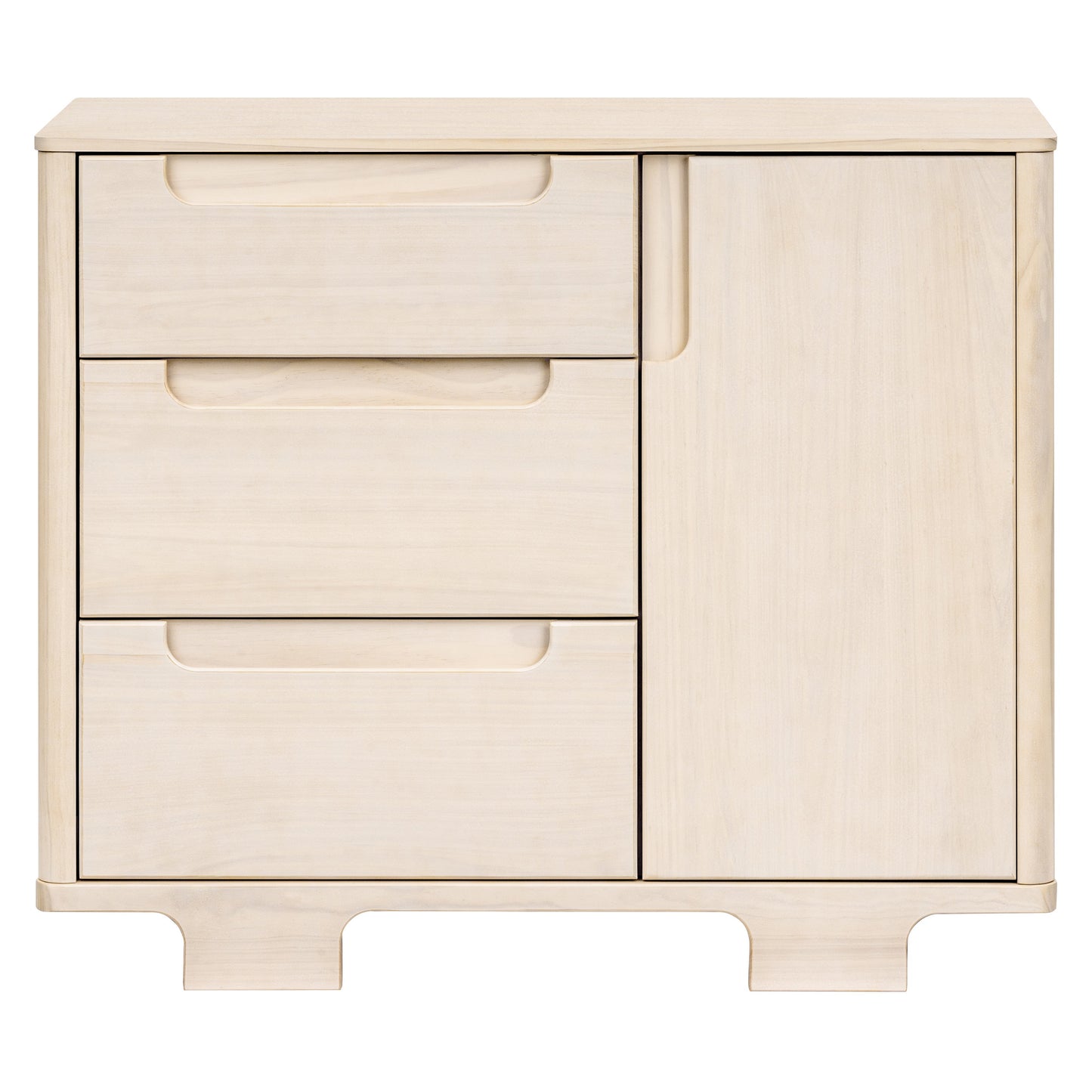 Yuzu 3-Drawer Changer Dresser in White/Natural